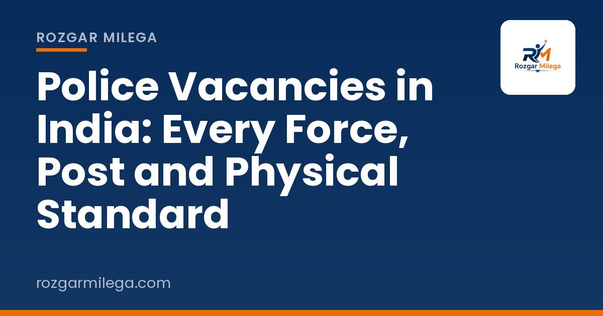Police Vacancies in India: Every Force, Post and Physical Standard